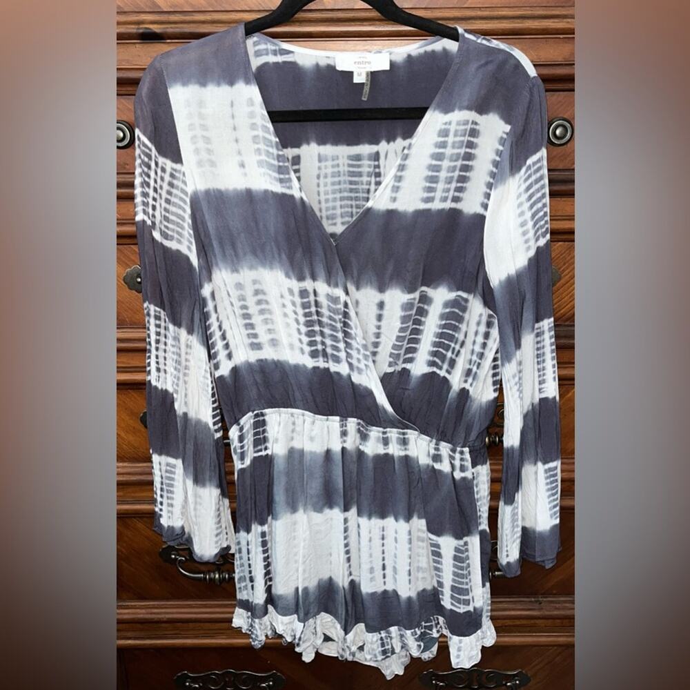 Urban Outfitters Entro 100% Rayon Tie Dye Long Sleeve Romper